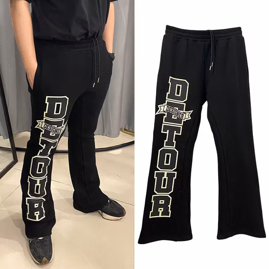 Drawstring Fleece Cotton Men Pants Multi Pocket Jogging Straight Leg Wholesale Sweatpants